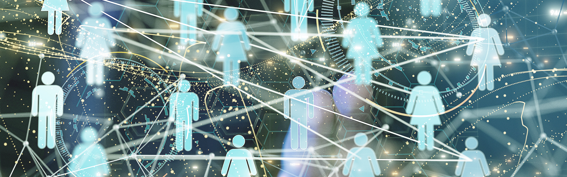 Kommunale Vertreter - Städtetag, Landkreistag sowie Städte- und Gemeindebund Netzwerk mit Personen als Icons